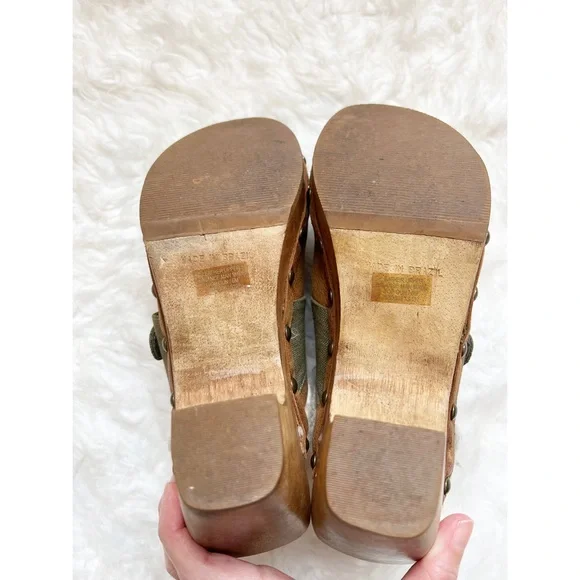 DR. SCHOLL’S Top Gun Wooden Clogs 6 Mules Fur - Picture 7 of 9